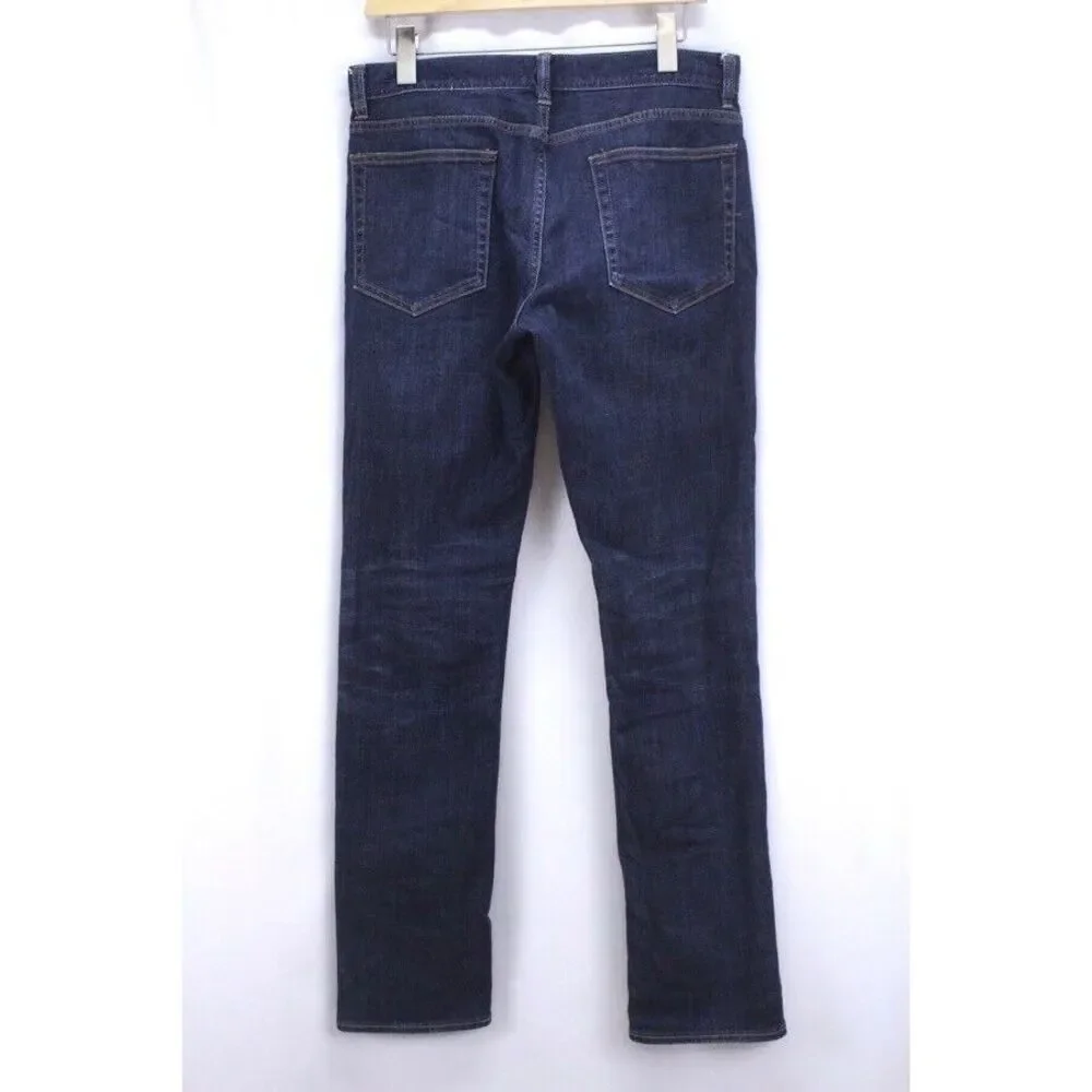 mens dark wash J CREW‎ straight fit flex jeans walker wash F4874 recent 30 x 32